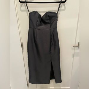 Anthropologie midi strapless satin dress